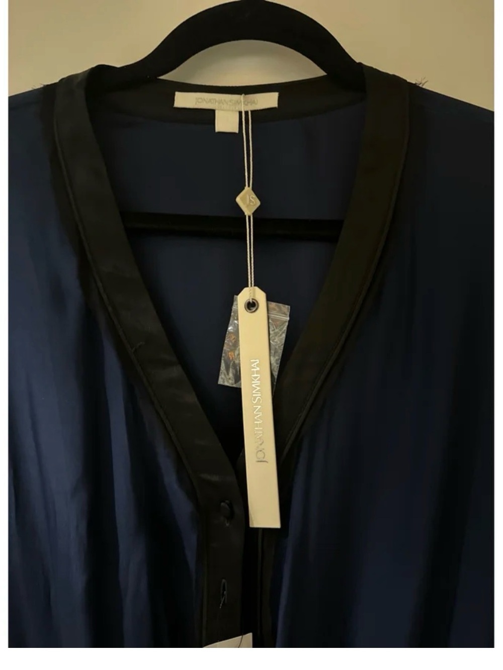 Jonathan Simkhai Navy jumpsuit with Black Trim size UK 8